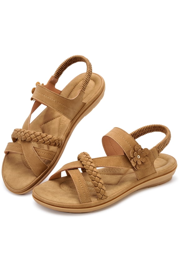 Womens Sandals: Non-Slip Summer Comfortable Flat Sandals Women Beach Shoes
