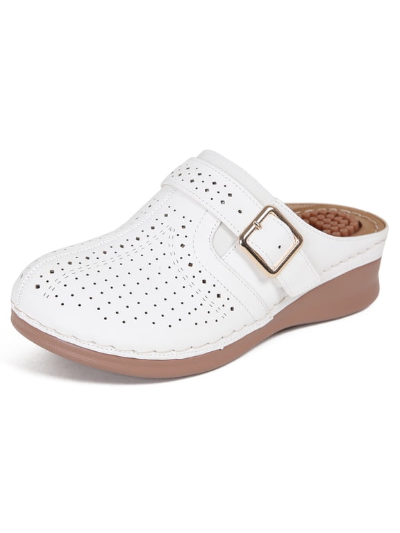 Clogs for Women Mules Shoes: Comfortable Wedge Platform Shoes Womens Slides Sandals