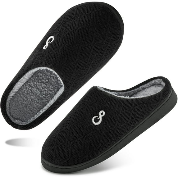 Ablanczoom Womens Slippers: House Shoes Memory Foam Non-Slip Fuzzy Faux Fur Indoor Outdoor Winter Slippers for Women