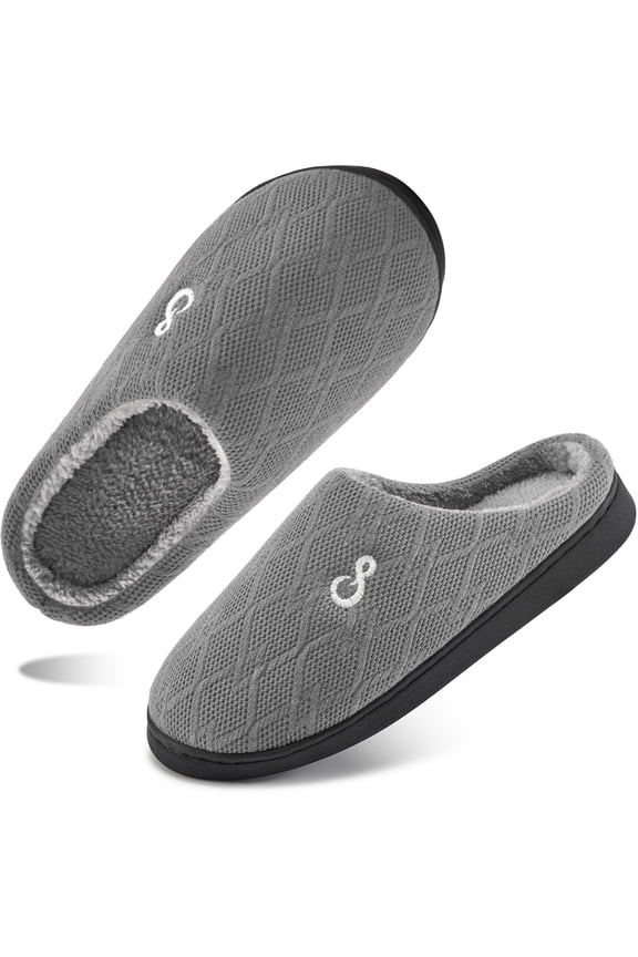 Womens Slippers: House Shoes Memory Foam Non-Slip Fuzzy Faux Fur Indoor Outdoor Winter Slippers for Women