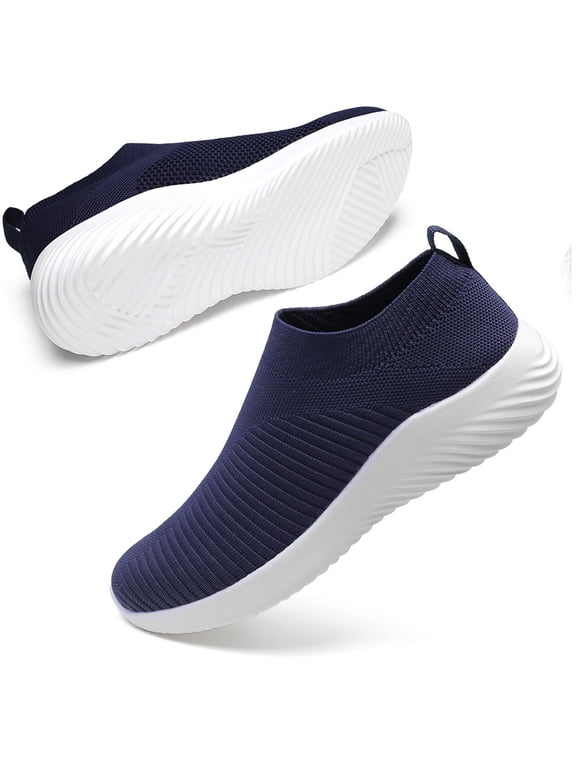 Womens Sneakers Running Shoes Slip-on Fitness Sports Walking Tennis Flats