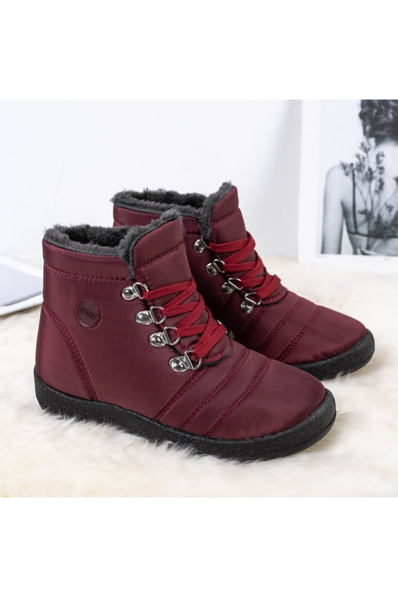 Womens Snow Boots: No-slip Warm Fur Winter Woman Ankle Booties
