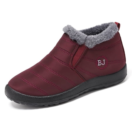 Ablanczoom Womens Snow Boots: No-slip Warm Fur Winter Woman Ankle Booties