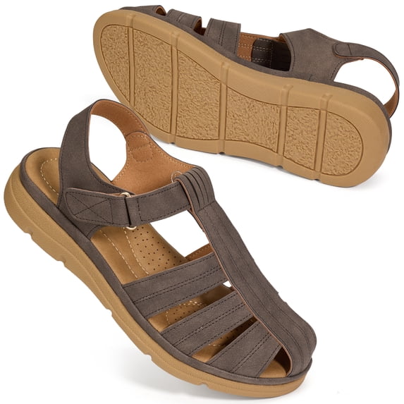 Ablanczoom Flats Sandals for Women: Comfortable Dressy Womens Sandals Arch Support Wedge Summer Shoes