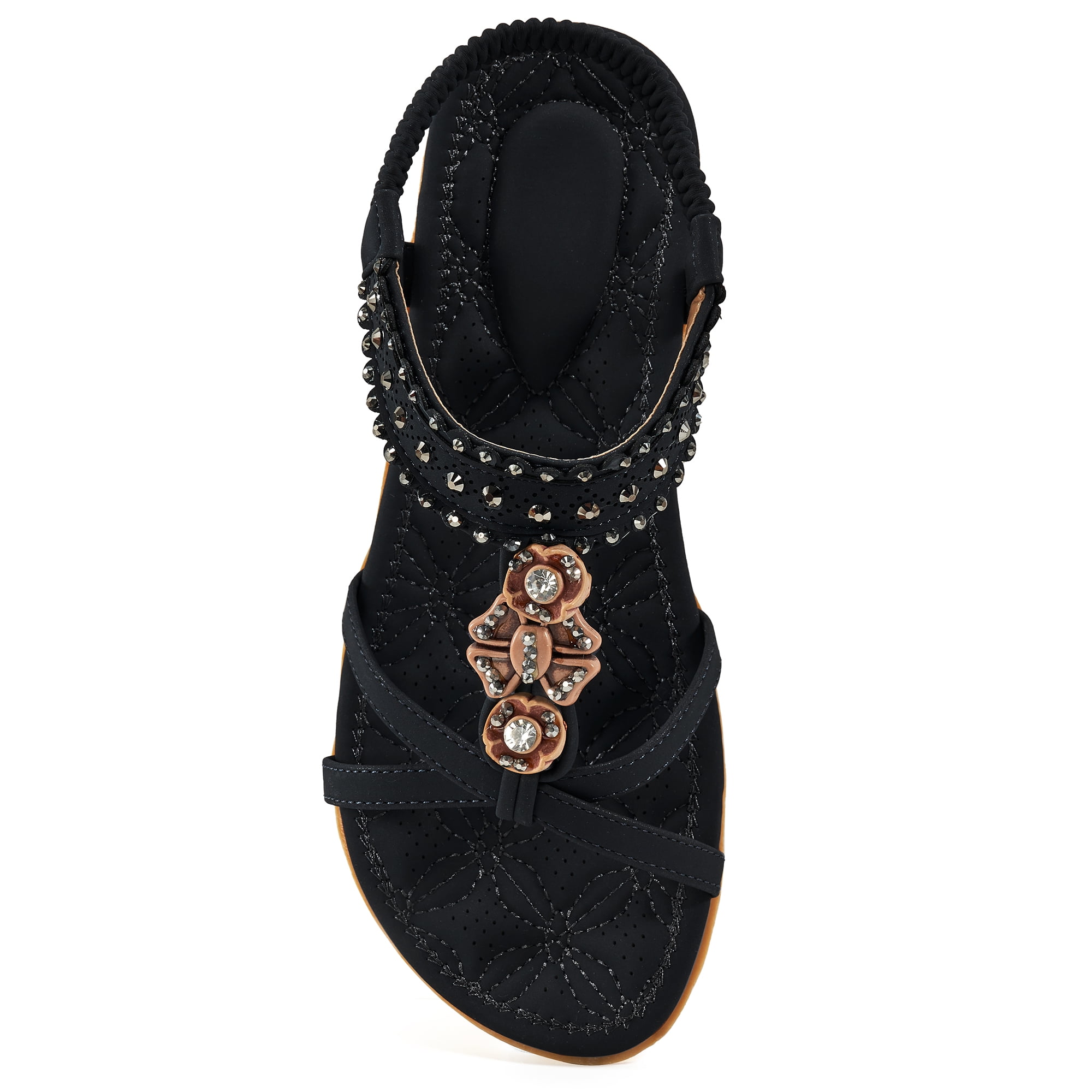 Ablanczoom Womens Summer Flats Sandals Casual Beach Shoes Dress Ankle