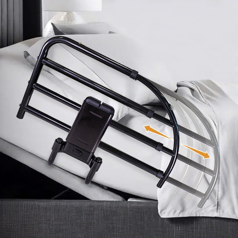 Able Life Click-N-Go Extendable Bed Rail for Wood Adjustable Bed Frames. Removable Bed Handle for Elderly Adults and Seniors, Fits King, Queen, Full, and Twin Beds, ASTM Safety Approved Bedrail