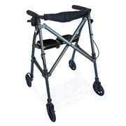 Able Life Space Saver Rollator, Lightweight Folding Walker for Seniors, Rolling Walker with Wheels and Seat, Black