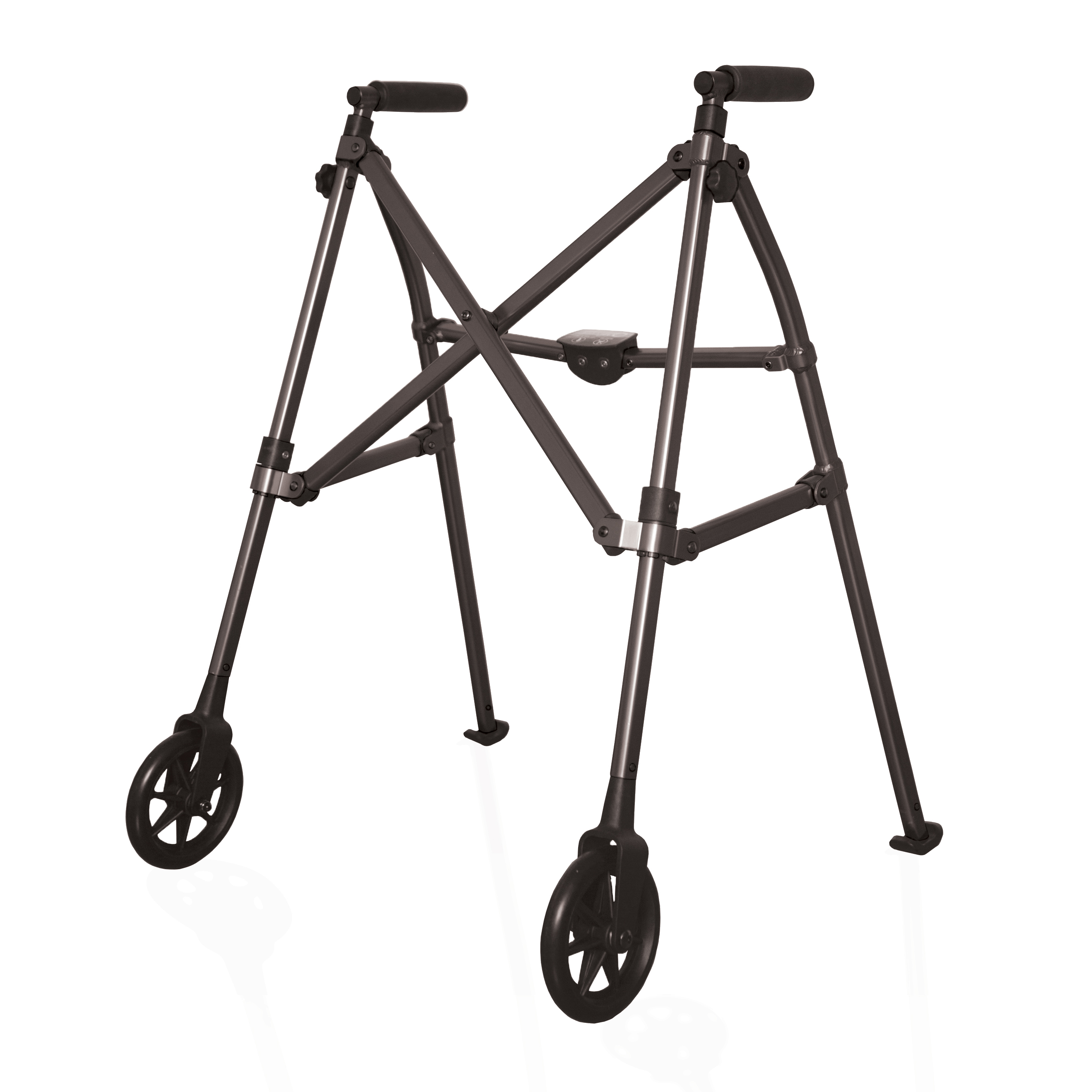 Equate Folding Walker with Wheels, Black