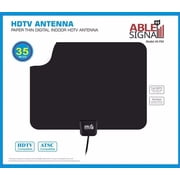 Able Signal Thin Flat Digital TV Antenna Indoor HDTV 4K HD 1080P Reversible White & Black 35 Miles Range
