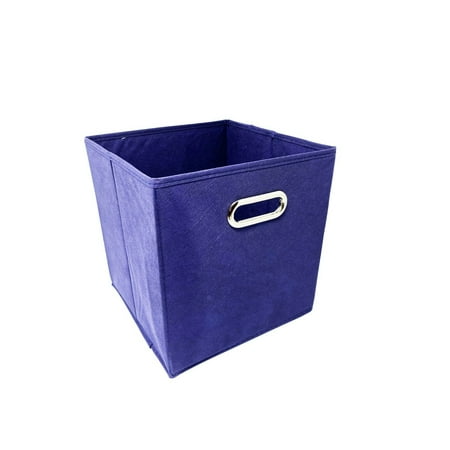 AbleHome 6 pack Fabric Storage Bins Box Organizer Cube Basket Container 10.5"x10.5"x11" Blue w/Metal Handle