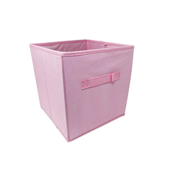 AbleHome 6 pack Fabric Storage Bins Box Organizer Cube Basket Container 10.5"x10.5"x11" Pink w/Fabric Handle