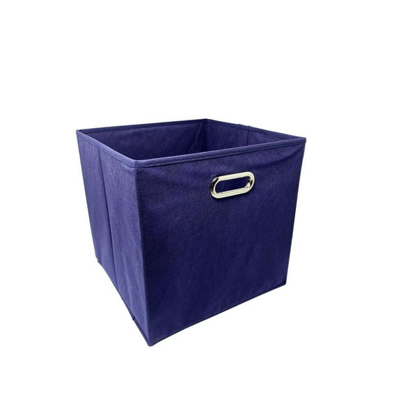 AbleHome Large 6 pack Fabric Storage Bins Box Organizer Cube Basket Container 13"x13"x13" Blue w/Metal Handle