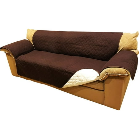 AbleHome Reversible Microfiber Furniture Protector with Elastic Strap, Chocolate & Beige