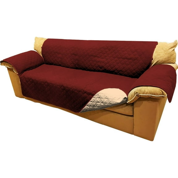 AbleHome Reversible Microfiber Sofa Cover Chair Throw Pet Dog Kids Furniture Protector w/ Hold Down Elastic Strap. Colors: Chocolate & beige, Black & Gray, Burgundy & Tan, Olive & Sage