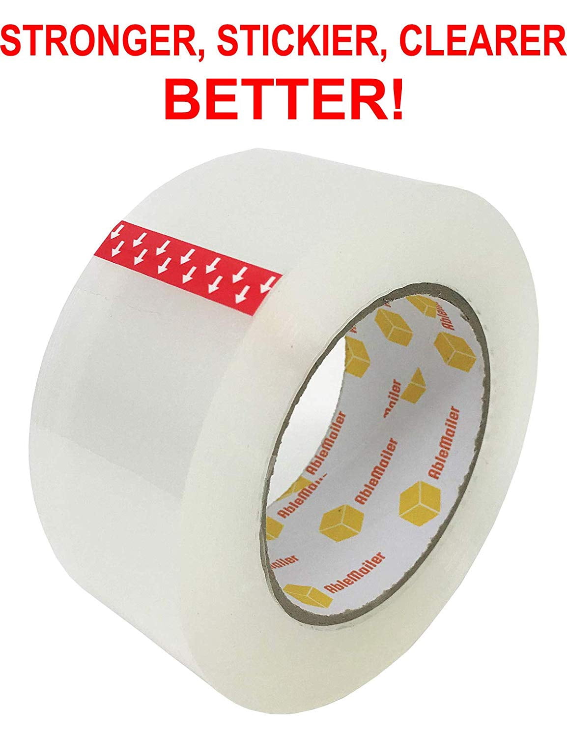 AbleMailer Clear Packing Tape Heavy Duty Sealing Adhesive for Moving, Packaging, Shipping, Office & Storage