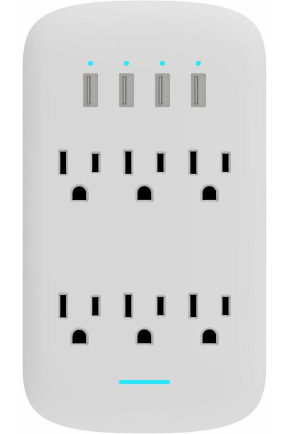 6-Outlet 4 USB Port Surge Protector