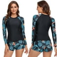 thumbnail image 1 of Ablegrid Women's Long Sleeve Rash Guards Swimsuit with Built-in Bra, 2 Piece Set, 1 of 7