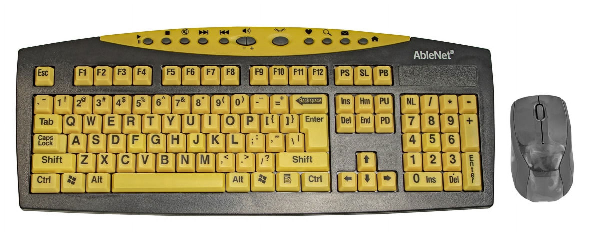 KeysUSee Wireless Large Print Keyboard and Wireless Mouse Bundle Set