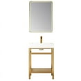 thumbnail image 1 of Ablitas 24" Single Sink Bath Vanity Brushed Gold Metal Frame White Top & Mirror, 1 of 8