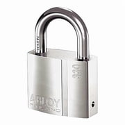 Padlock, Keyed Different, Standard Shackle, Rectangular Brass Body, Boron Shackle, 1 in W