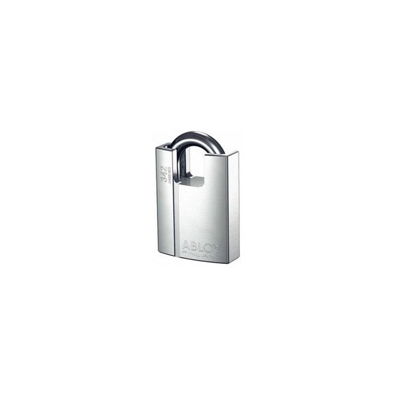 Abloy Sentry PL342B .393" x 1" Shrouded Steel Padlock w/ 2 Keys, Chrome Finish