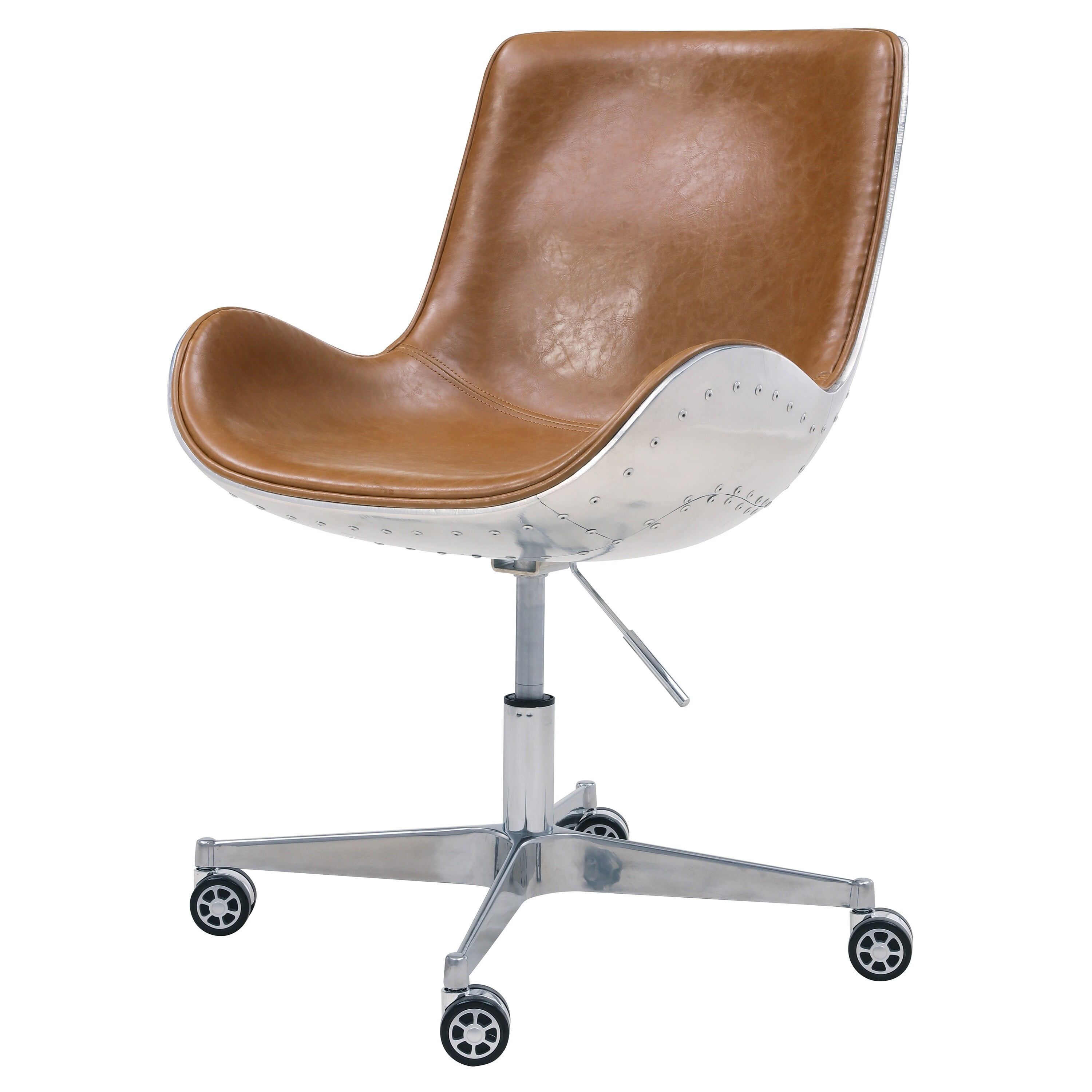 Abner Swivel Chair Aluminium Frame, Distresed Caramel - Walmart.com
