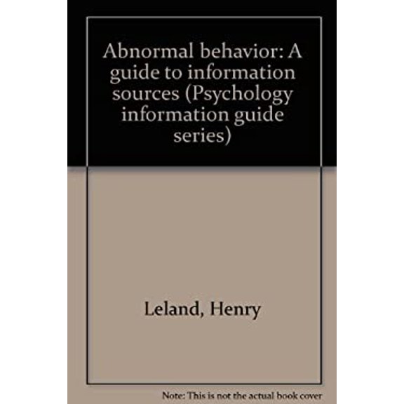 Pre-Owned Abnormal Behavior : A Guide to Information Sources 9780810314160 /