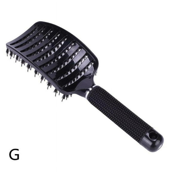 Abo Bristle Nylon De Hairbrush Women Hair Scalp Massage Comb Brush E5G7