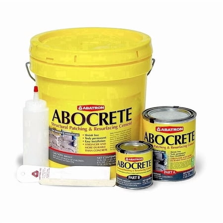 ABATRON Abocrete Kit - Self-Leveling Concrete Epoxy Patching and Filling Compound - Concrete Repair and Cement Crack Filler Kit - Light Gray (Sand Included, 1.25 QTS)