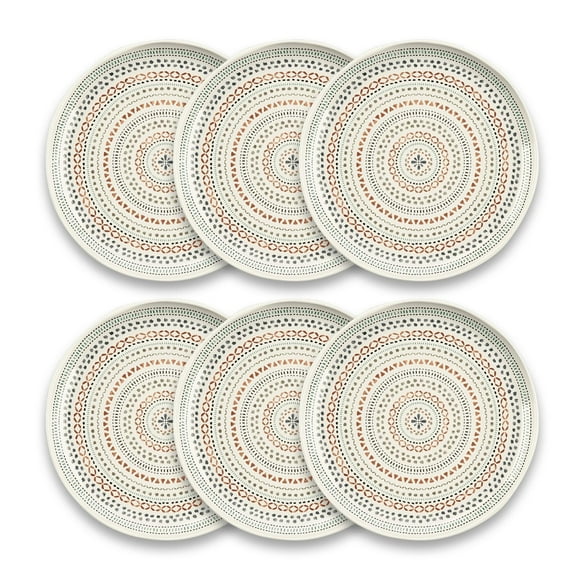 Abode Homewares by TarHong Desert Mandala Dinner Plate, Planta Matte, 10.5 x 0.8", Set of 6