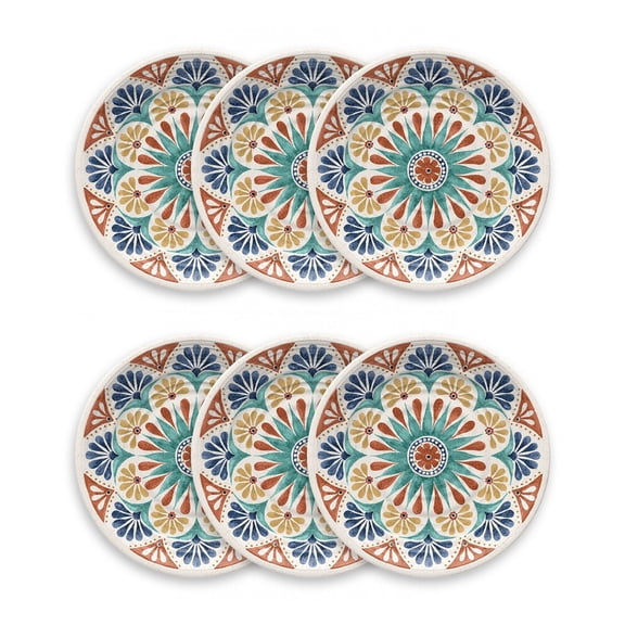 Abode Homewares by TarHong Desert Rio Dinner Plate,Planta, 10.5 x 0.9", Set of 6