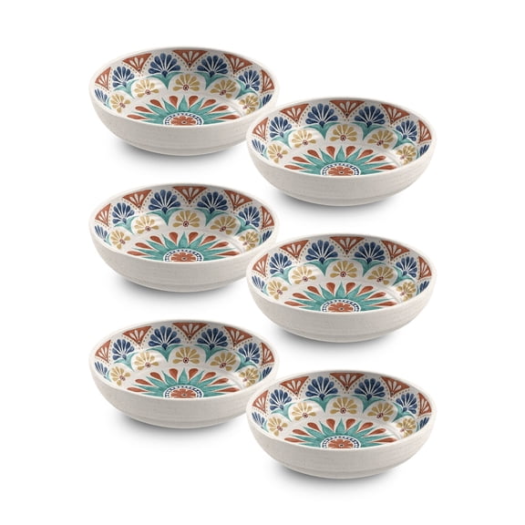 Abode Homewares by TarHong Desert Rio Low Bowl,Planta, 8"/43.3 oz.Set of 6