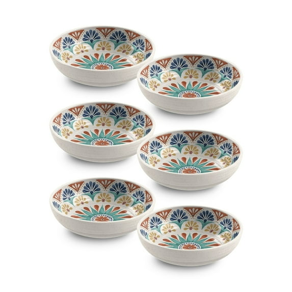 Abode Homewares by TarHong Desert Rio Low Bowl,Planta, 8"/43.3 oz.Set of 6