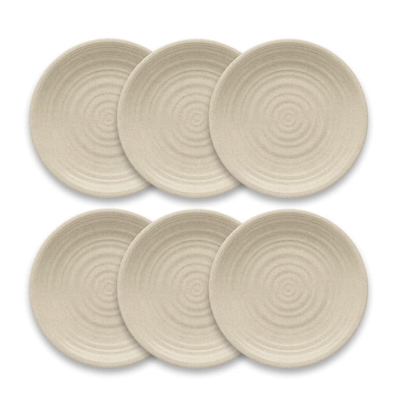 Abode Homewares by TarHong Planta Artisan Dinner Plate, 10.5 x 0.9", Set of 6 Brown