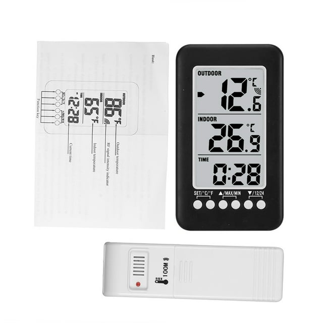 Abody LCD ℃/℉ Digital Wireless Indoor/Outdoor Thermometer Clock