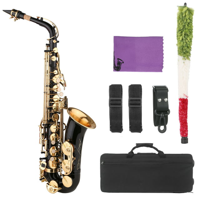 Abody Saxophone Black Paint E-Flat Sax for Beginner Brass Eb Alto Saxophone with Carrying Case