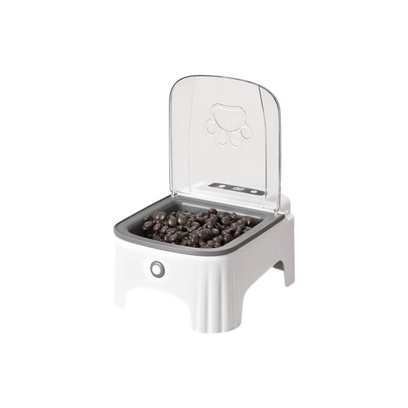 Aboiled Automatic Induction Cat Feeder with Programmable Timer Moisture-Proof Design Small to Medium Pets,Gray