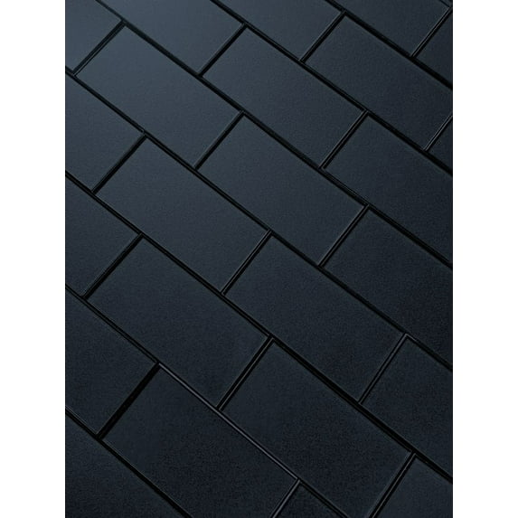 Abolos- Secret Dimensions 3" x 6" Glass Subway Tile in Glossy Dark Gray (14sf, 8pc Per Pack)