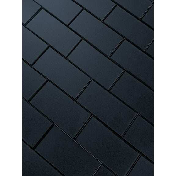 Abolos- Secret Dimensions 3" x 6" Glass Subway Tile in Glossy Dark Gray (14sf, 8pc Per Pack)