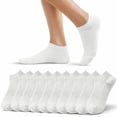 thumbnail image 1 of Abomasnow 10 Pairs Men Womens Ankle Socks Low Cut No Show Thick Cushioned Athletic Running Sports Socks, 1 of 8