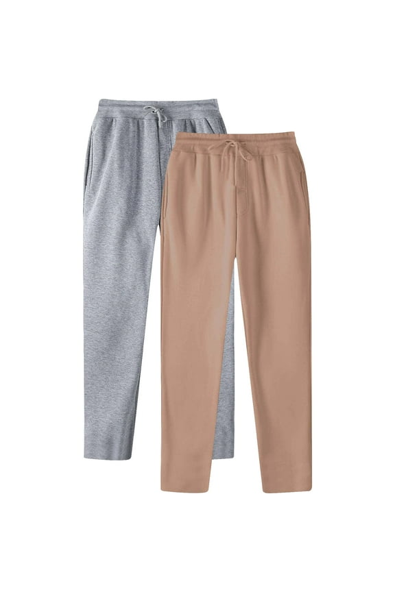 2 PC Cargo Pants for Men Casual Work Hiking Sweatpants Baggy Jogger Trousers Loose Fit Soft Running Sports Outdoor Sweat Pants with Pockets