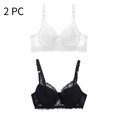 thumbnail image 1 of Abomasnow 2 PC Women's Sexy Lace Bra Non Padded Underwire Unlined Bra Full Coverage Plus Size Lace Bralette Lifting Comfort Bra for Everyday Bras, 1 of 4