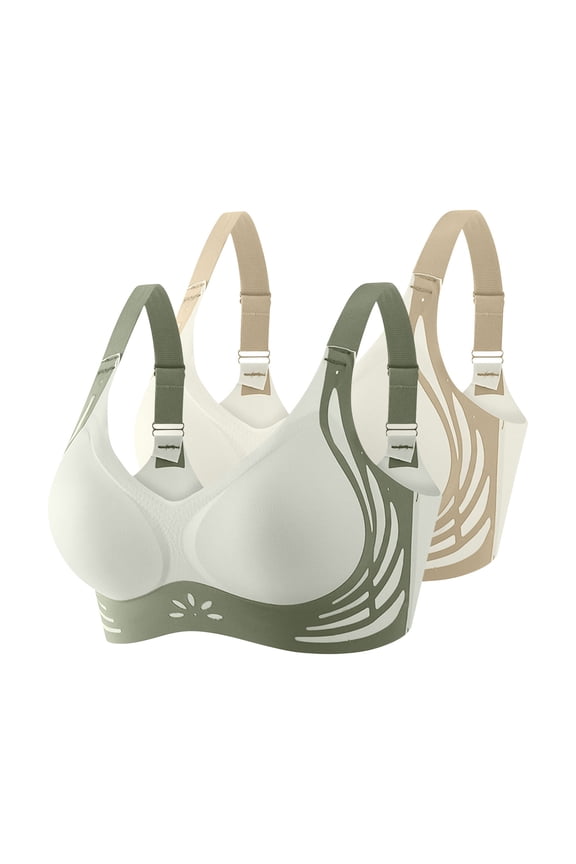 2 Pack Smoothing Bra Anti Sagging Wireless Push Up Bras for Women No Underwire Full Coverage Bra Comfy Bras for Women M-3XL