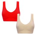 thumbnail image 1 of Abomasnow 2 Pcs Comfort Bra for Women, Seamless Wireless Removable Pads Sleep Bras Full Coverage Lightly Everyday Bras Breathable Yoga Sports Bras, 1 of 6