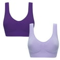 thumbnail image 1 of Abomasnow 2 Pcs Sports Bras for Women, Comfort Workout Yoga Wireless Bra Ultra-thin Breathable Full Coverage Bras Padded Low-Impact Activity Sleep Crop Top Bras, 1 of 1
