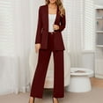 thumbnail image 1 of Abomasnow 2 Piece Pant Suits for Women Dressy Blazer High Waisted Straight Leg Pants Sets Office Lady Business Casual Outfits, 1 of 7