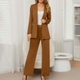 thumbnail image 1 of Abomasnow 2 Piece Pant Suits for Women Dressy Blazer High Waisted Straight Leg Pants Sets Office Lady Business Casual Outfits, 1 of 7