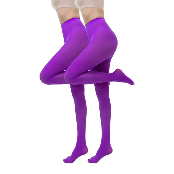 Abomasnow 2 Piece Semi Opaque Tights for Women 80/90D Soft High Waist Stretchy Footed Pantyhose M,L