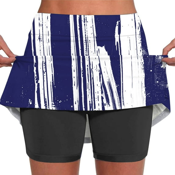 Abomasnow 20" Knee Length Skorts Skirts for Women Print High Waisted Athletic Tennis Golf Skort Casual Summer Lightweight Quick Dry Skirt with Inner Compression Shorts