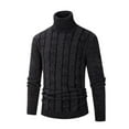 thumbnail image 1 of Abomasnow 2025 Men Turtleneck Sweater Long Sleeve Cable Knit Sweaters Slim Fit Mock Neck Twisted Pullover M-3XL, 1 of 6